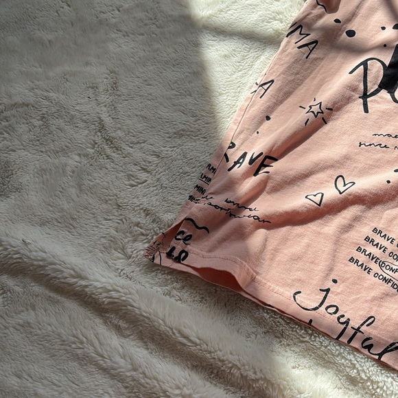 Puma Cotton Pink Short Sleeve Motivational Top Small - Picture 3 of 8